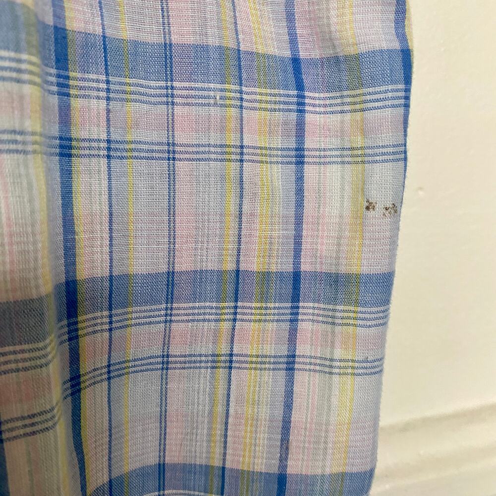 Vintage 1970's Thin Pearl Snap Short Sleeve Plaid Shirt - Picture 6 of 7